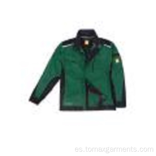 Chaqueta deportiva con cremallera lateral de los bolsillos laterales verdes para hombre